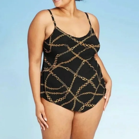 Black & Gold Chain Design Tankini - Picture 3 of 13